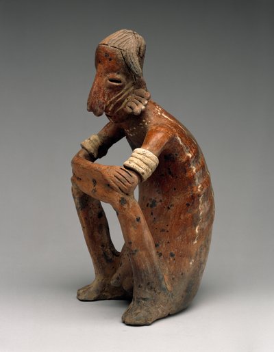 Emaciated Seated Man, Proto-Classic, 100 BC-AD 300 by Nayarit